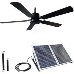 MANANASUN Outdoor solar ceiling fan for Pergola