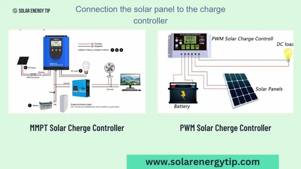 Connection the solar panel to the charge controller