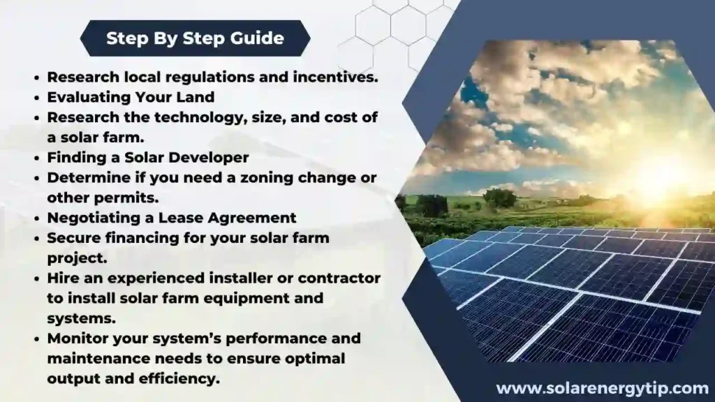 Step By Step Guide for getting solar farm on my land